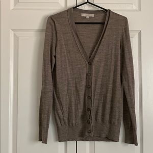 LOFT Soft Brown V-Neck Cardigan